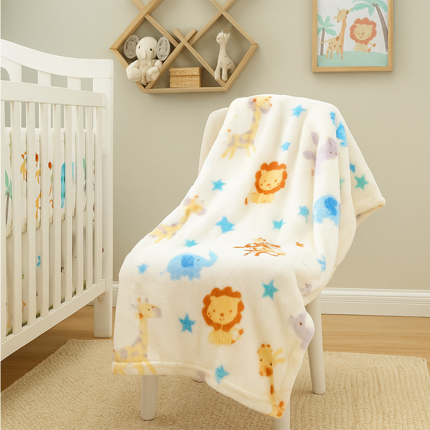 Manta Bebê Hazime Confort Baby Estampa Safari 110cmX90cm
