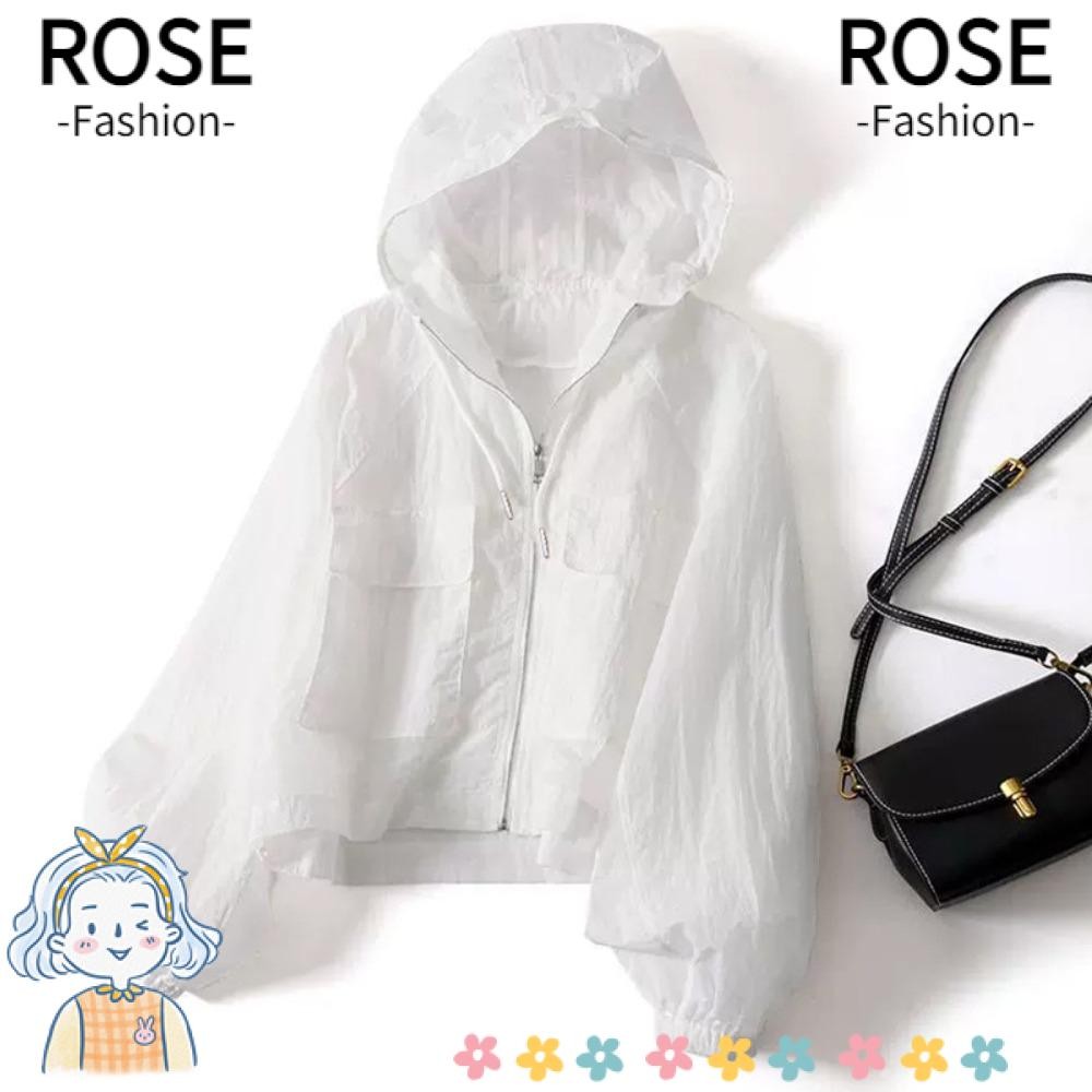 Roupas De Proteção Solar ROSEGOODS , Jaqueta Solta De Manga Comprida De Verão Com , Corta-Vento De Secagem Rápida