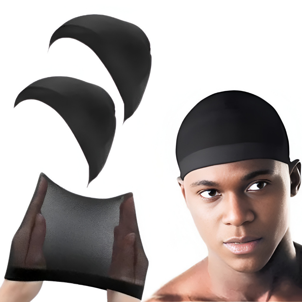 2 e 4 Toucas De Pressão Wave Cap Cabelo Afro Ondas 360 Waves touca nero touca para tranças.