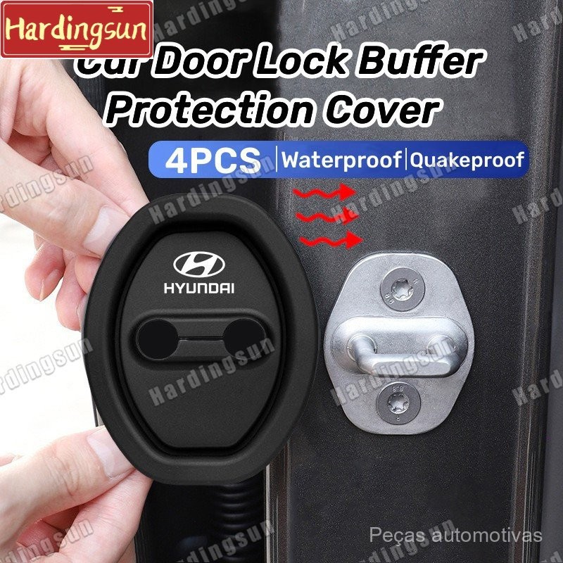 4 Unidades Capa de Proteção de Silicone para Fechadura de Porta de Carro Hyundai Amortecedor Silencioso Acessórios para 