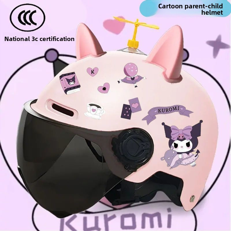 Capacete Kuromi 3C – Fofo, Seguro e Ajustável para Crianças e Adultos