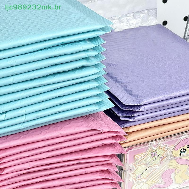 [MYBR] 10 Unidades De Saco Bolha Colorido Ziplock Forro De Espuma Embalagem Expresso Armazenamento De Presente Almofada 