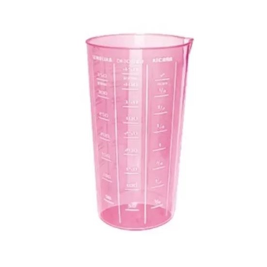Copo Medidor Rosa Graduado de Plástico 570ml Confeitaria