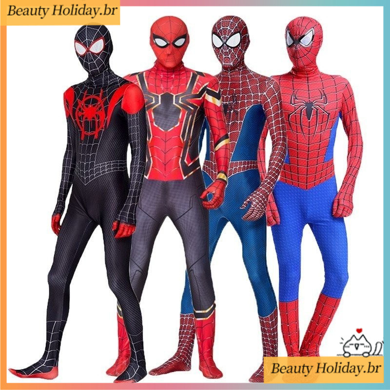 Longe De Casa Marvel Cosplay Traje Zentai Homem-Aranha Super-Herói