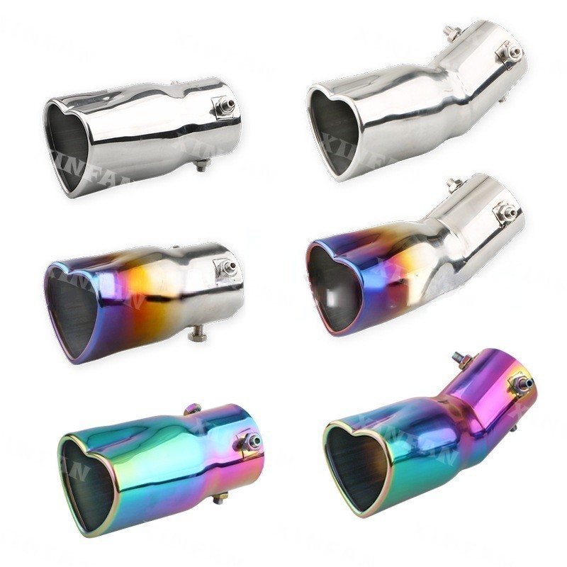 XF Carro Modificado Tubo De Escape Silenciador Amor Coração Cauda Garganta Tipo 63mm