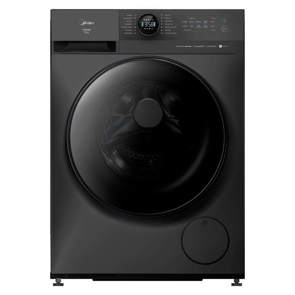 Máquina de Lavar Midea 11kg Slim Healthguard Conectada Titanium MF201W110WB/GK-02 220V