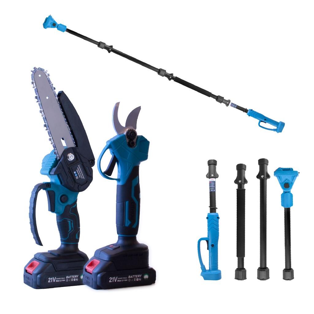 Kit Motoserra e Tesoura Elétrica Com Haste  Compacta e Potente