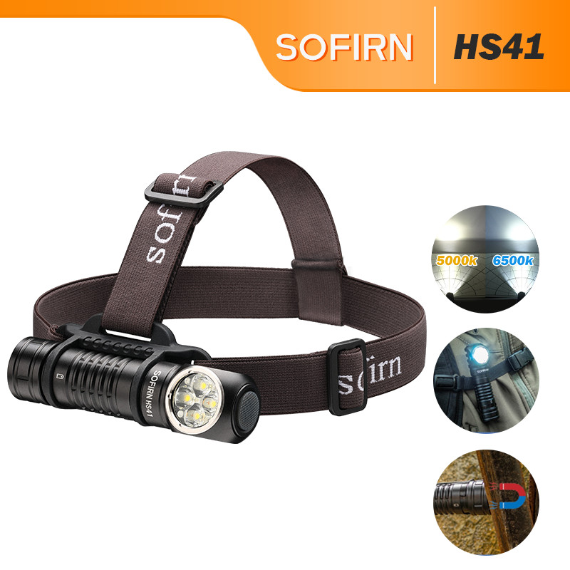 Sofirn HS41 4000 Lumens Farol Recarregável USB C De Ângulo Reto Potente Luz 21700