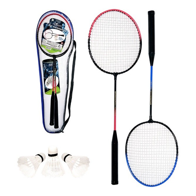 Kit Raquetes Badminton 2 Raquetes + 3 Petecas