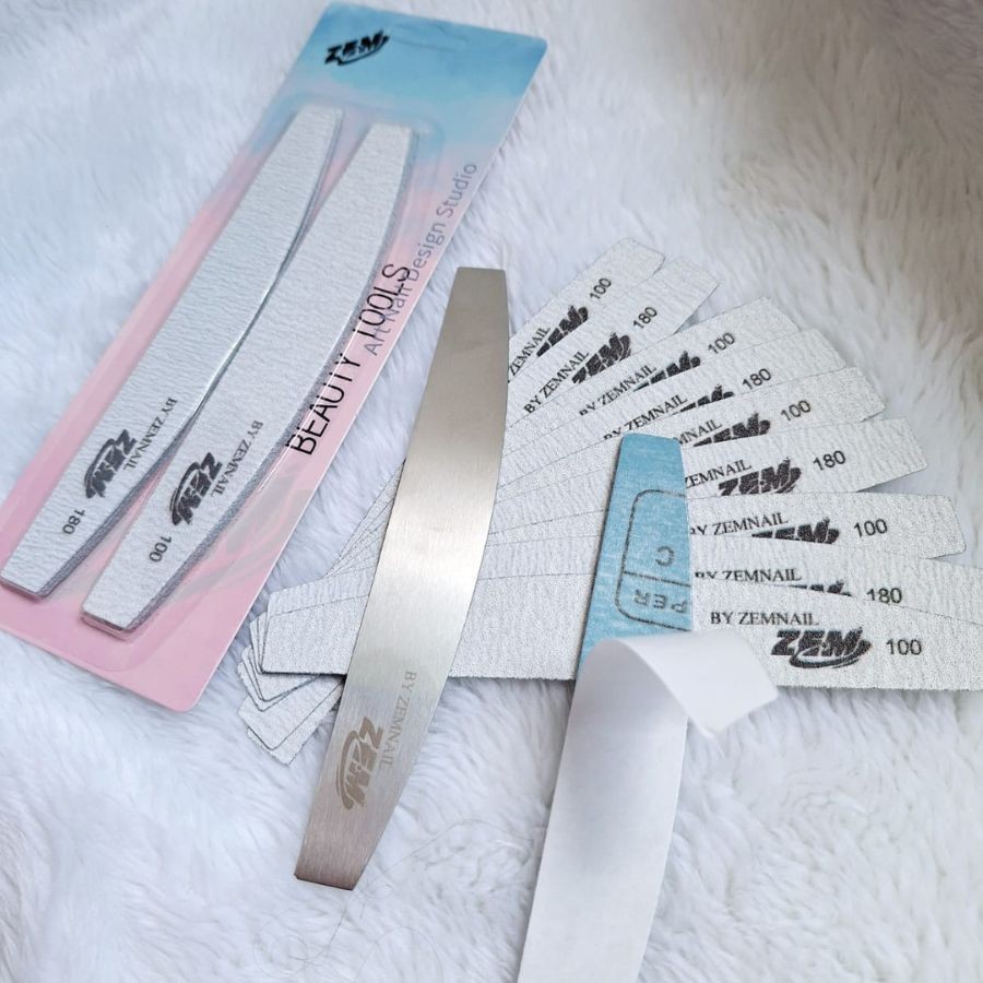 Lixa Reutilizável Boomerang 100/180 com Placa De Aço + Refil com 10 uni
