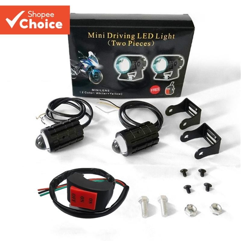 Farol LED H4 Para Motocicleta Com Interruptor-MDL Mini Projetor De Luz De Condução Lente Olho De Peixe Lâmpada De Neblin