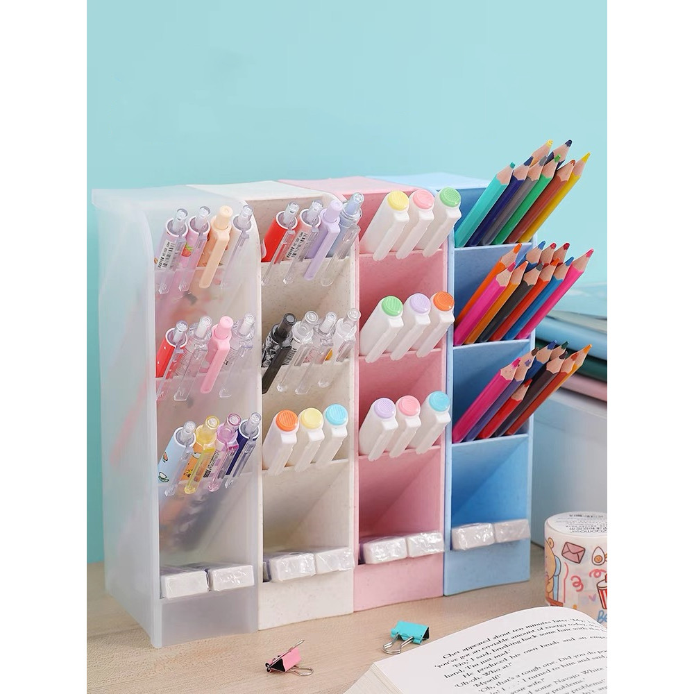 Organizador De Mesa Porta Lápis Caneta maquiagens 4 Divisórias Multiuso