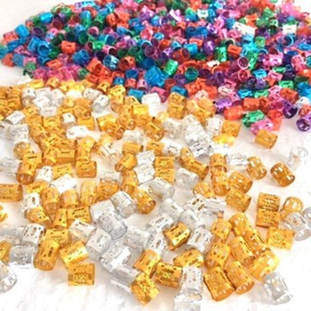 Kit Com 100 Anéis Em Metal Para Cabelo Trança Box Braids Dreads Tererês Com Regulagem