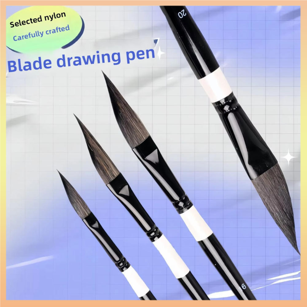 Pincel De Arte Ergonômico Pintado À Mão Caneta Aquarela Confortável Em Formato De Faca Inovador E Resistente Desenho Pro