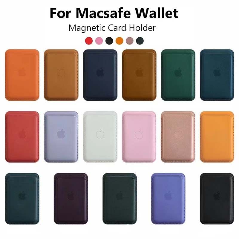 Capa De Couro Com LOGO MagSafe Para  ismartphones Porta Cartão/Carteira Magnética Compartimentos De Bolso