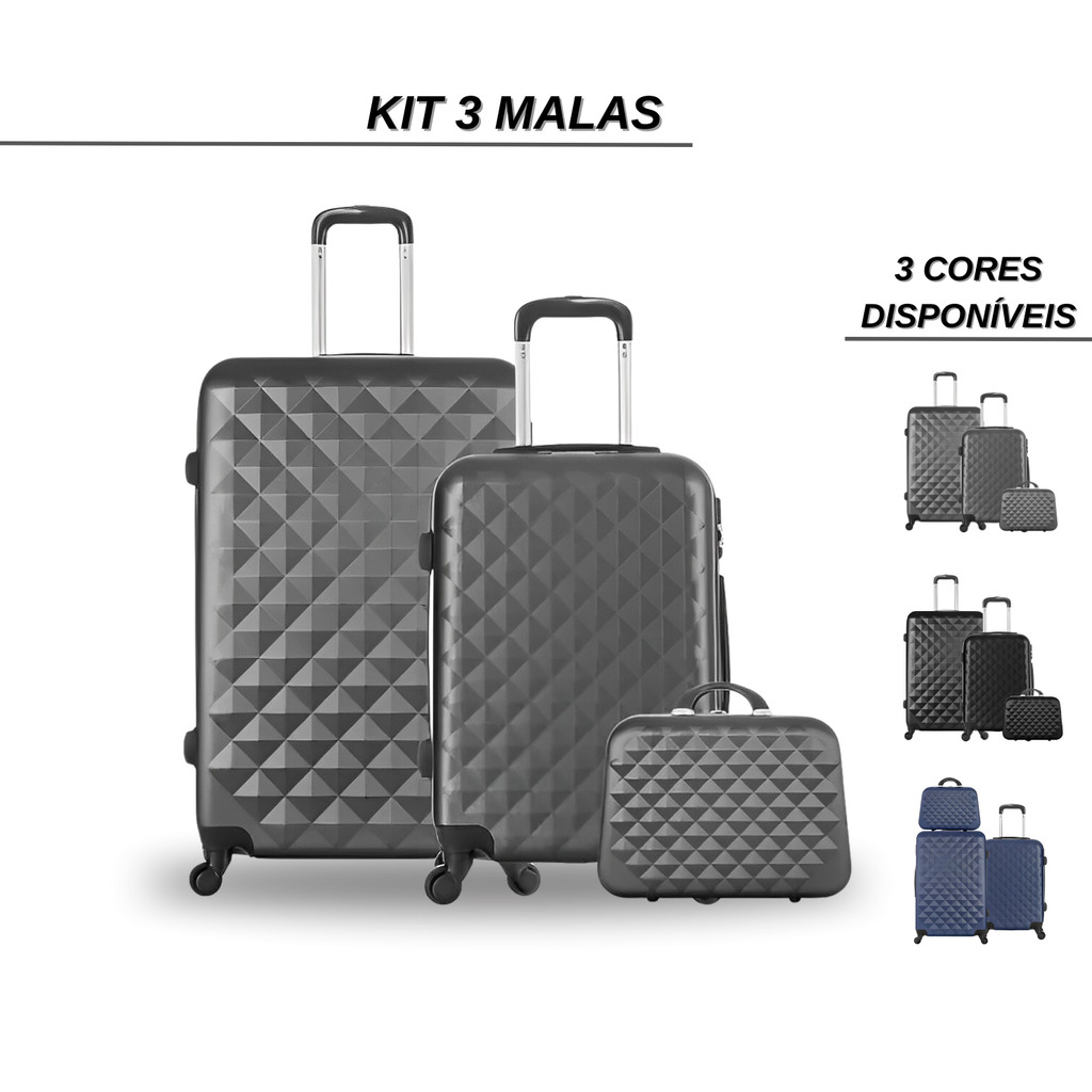 Kit Mala de viagem Mala de Viagem 10kg Mala de Viagem 10kg 55x35x25 Malas 10kg Viagem Bordo