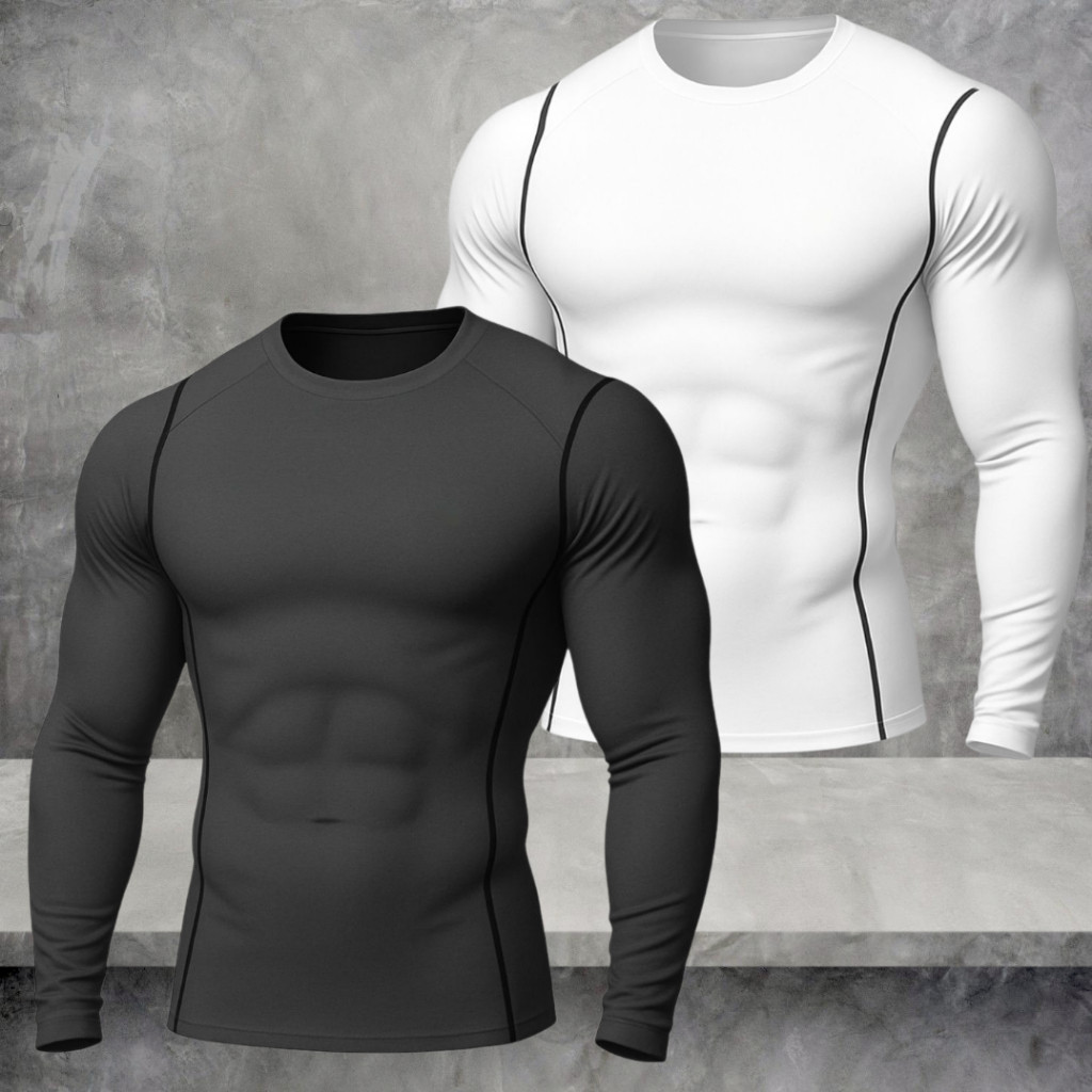 Camisa de Compressão Manga Longa Comprida Masculina Esportiva Térmica para Frio