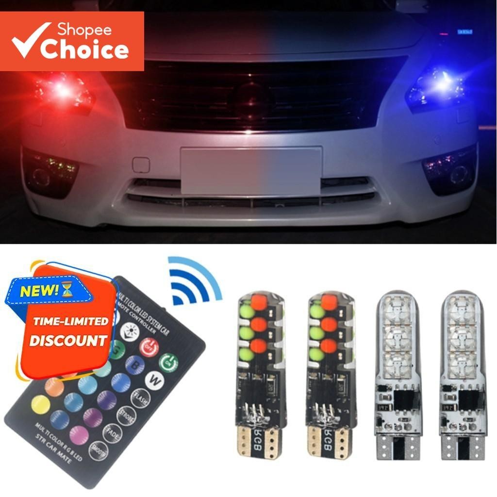 Luz De Leitura De Cúpula De Carro LED 12V T10-W5W 194 168 5050 SMD RGB Lâmpada De Cunha Com Controle Remoto