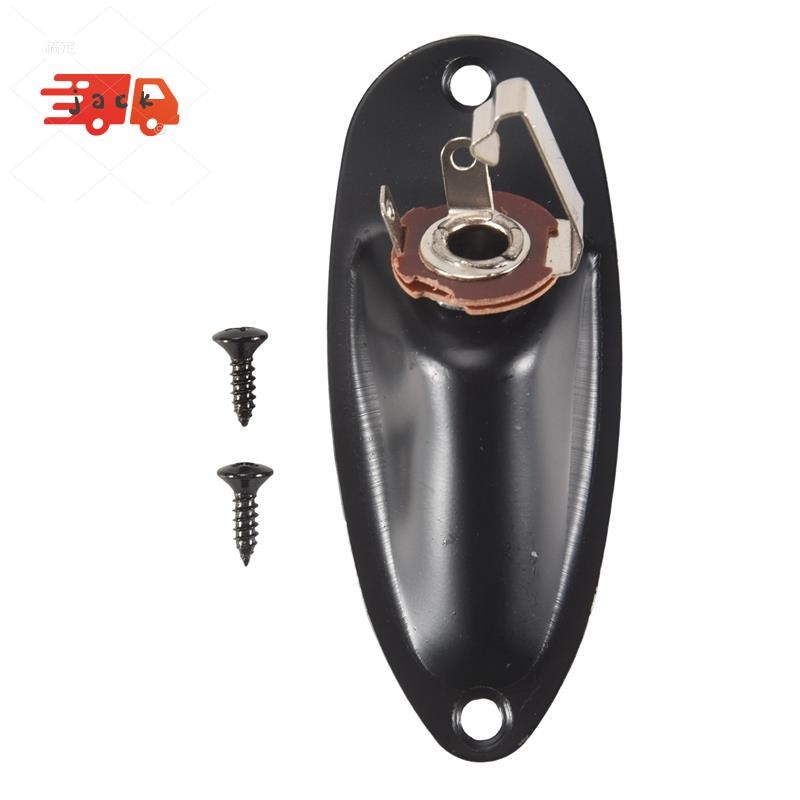 Estilo Barco 1/4 Polegada Carregado Saída De Guitarra Mono Jack Tomada Placa Para Elétrica Stratocater , Preto