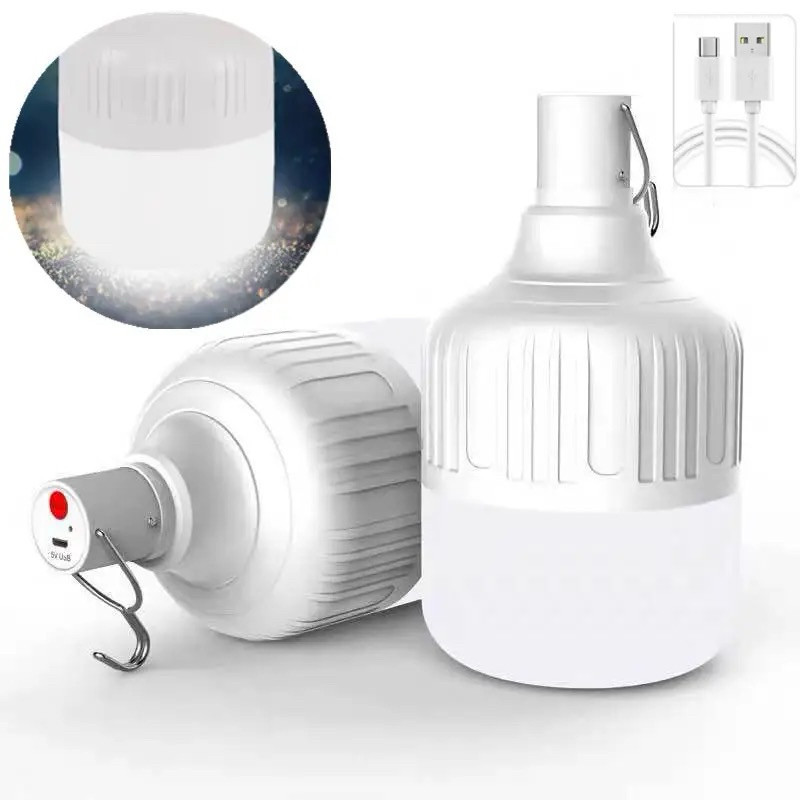 kit 2 Lâmpada Led Iluminação Para Acampamento Camping Pescaria Usb Lampião