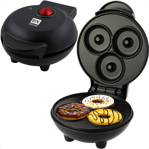 Máquina De Donuts Rosquinha Ex Decor 3 Furos 1200w 110v Cor Preto