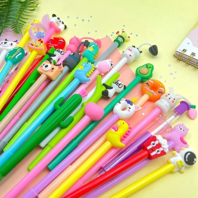 Kit 5/10/15/20 Caneta Gel 0.5mm Criativa com Desenho de Coração Bonito Infantil Kawaii