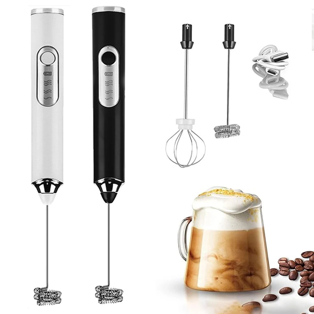 Batedor Misturador 2 em 1 Mixer Elétrico para Bebidas Leite Café Clara de Ovos 2 em 1