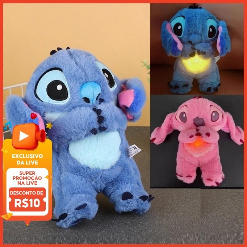 Boneca De Pelúcia Kawaii Stitch Com Som Calmante , Luz Musical E Respiração Simulada , Presente De Natal