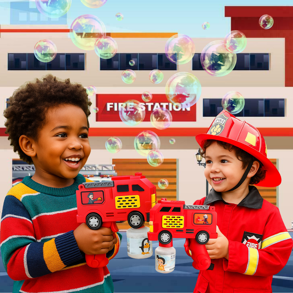 Lançador Automático De Bolhas Infantil Bombeiro