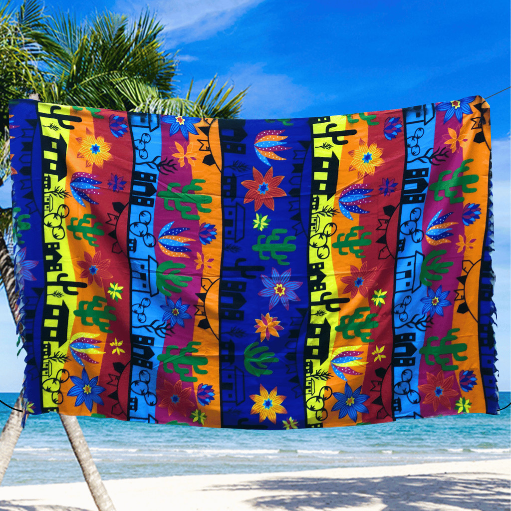 Lenço Canga Estampado Lenço Gigante Saida de Praia Desenho Toalha