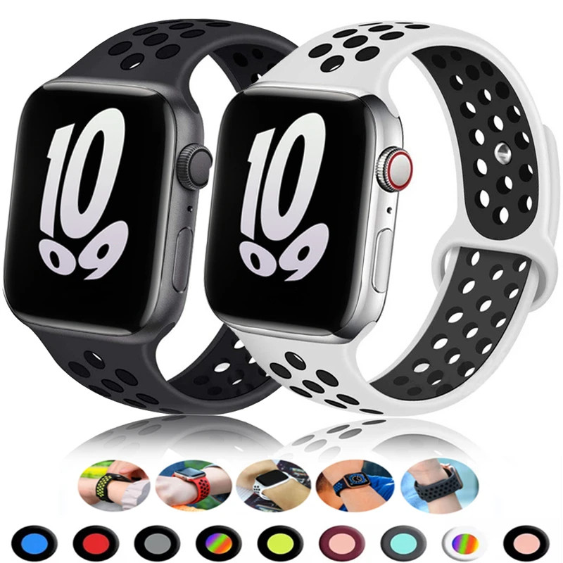 Pulseira Relogio Smartwatch Sport Respiravel Silicone Relogio Smartwatch Apple Watch Series 7 8 9 10 38 – O Melhor Preço