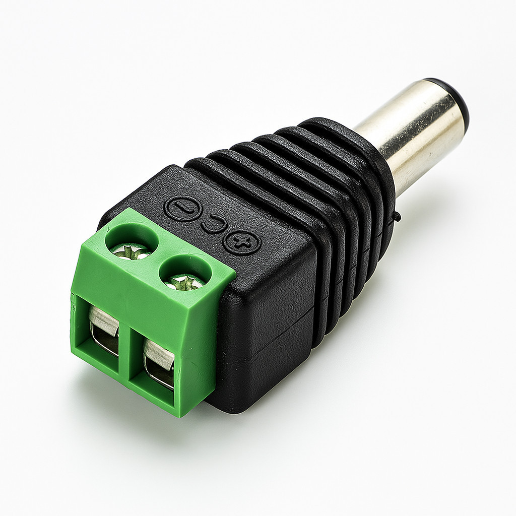 Conector Plug P4 Macho Adaptador 12v com Borne Conector fonte Conector para fita LED Som Câmera