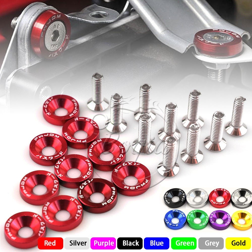 Fender Conjunto De Arruelas E Parafusos De Pára-Choque De Alumínio M6 JDM Com 10 Pacotes Para Todas As Estações Honda Ci
