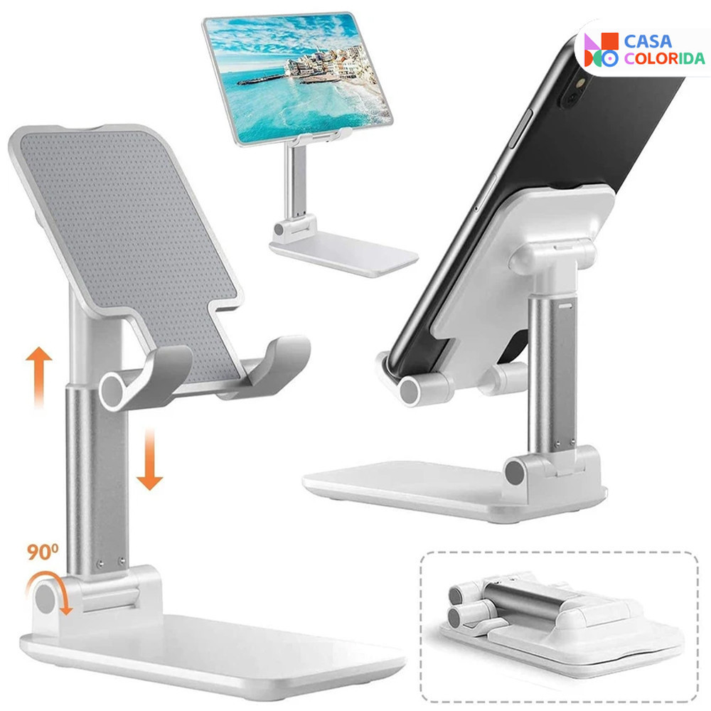 Suporte Giratório Dobrável para Celular Tablet e Jogos PS2 com Base Estável