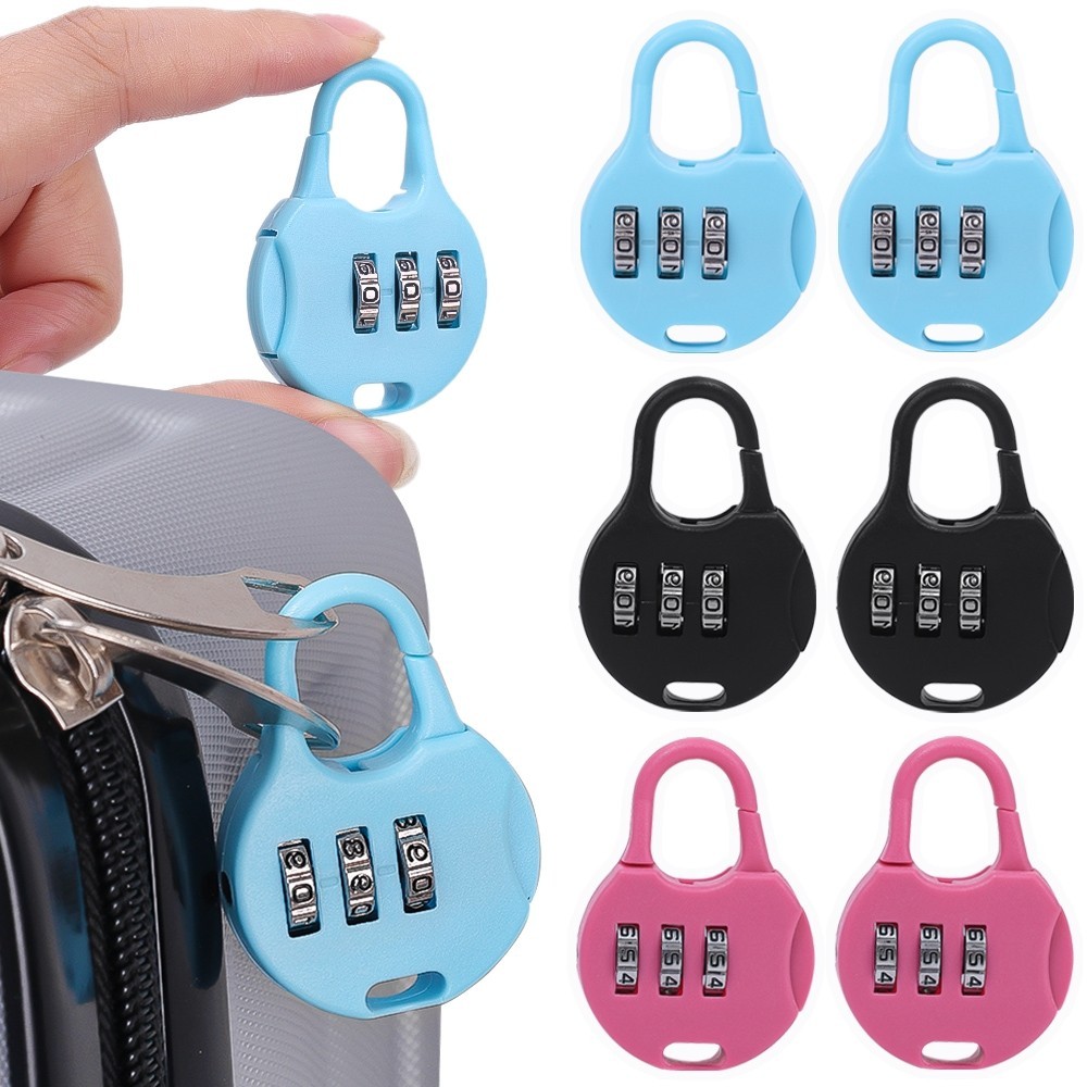 5Pcs Mini Cadeado Com Senha Colorida-Fechadura Zíper Para Mochila Código Digital De Segurança-Armário De Dormitório , Diário , Mala Três Bits De Caixa De Carrinho
