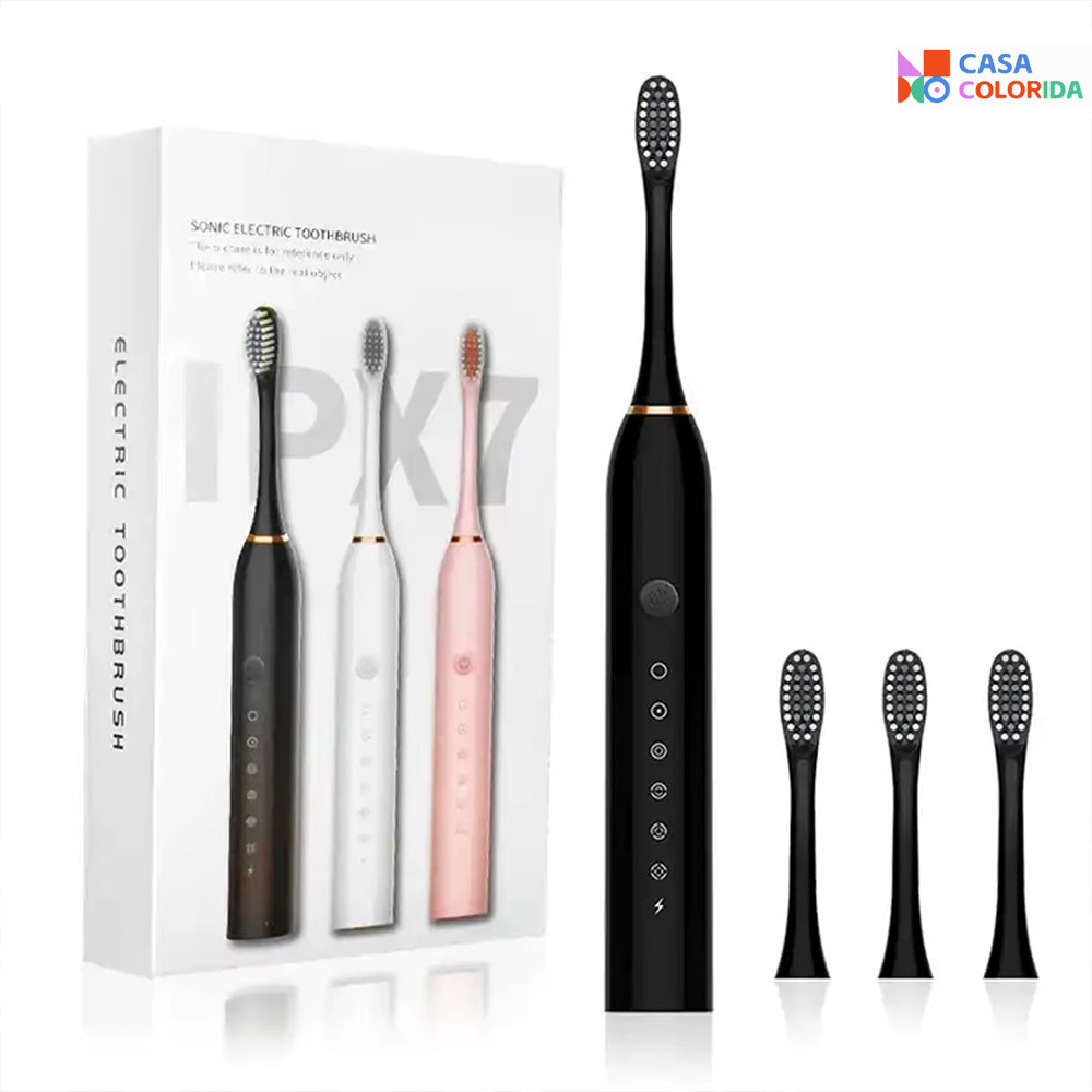 Escova Inteligente IPX7 com 4 Cabeças de Reposição à Prova D'água Ultrassônica