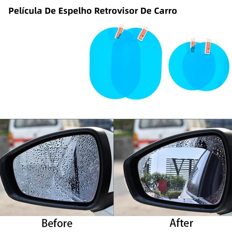 1 Par De Filme Para Espelho Retrovisor De Carro-Antiembaçante Vidro De Janela Lateral