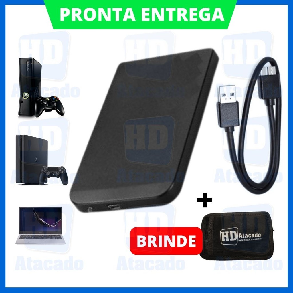 HD Externo 500gb USB 3.0 | Xbox, PS4 e Console, Muito +Espaço e Velocidade PC e Notebook