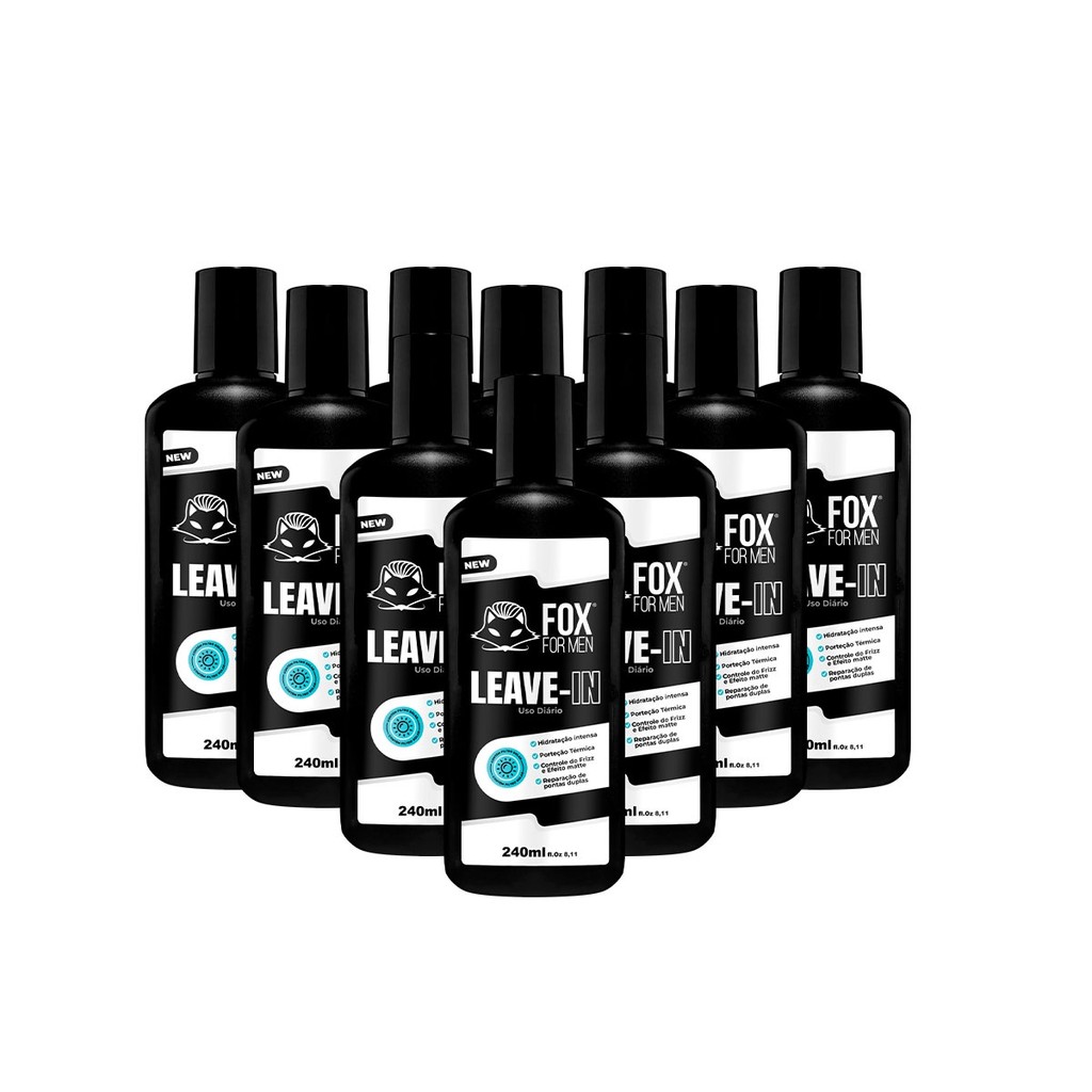 ✨ KIT 10 LEAVE-IN 240ML FOX FOR MEN - ATACADO PROFISSIONAL ✨