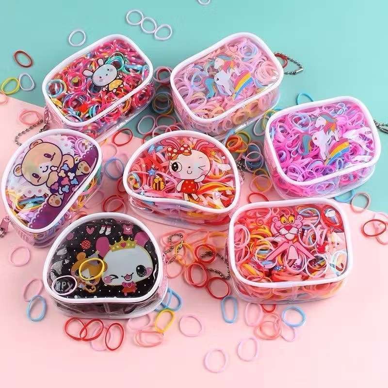120 Unidades Pacote Colorido Elásticos Silicone Grosso De Cabelo Meninas Bonitos Scrunchie Rabo