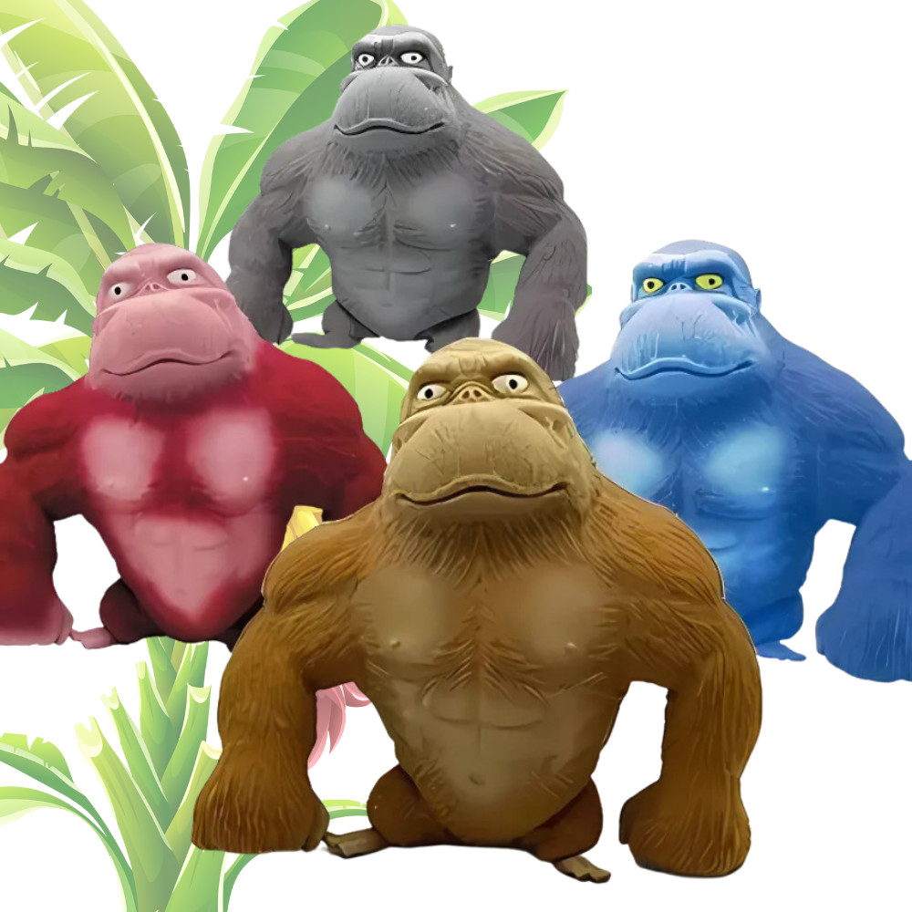 Boneco Gorila Rongee Kong – Estica, Esmaga e Alivia o Estresse