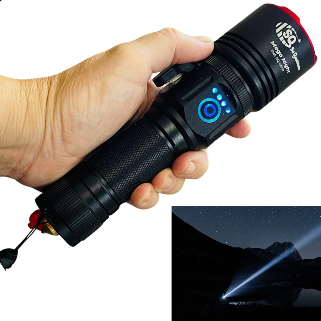 Lanterna Tática Night Premium Potente Recarregável Pesca