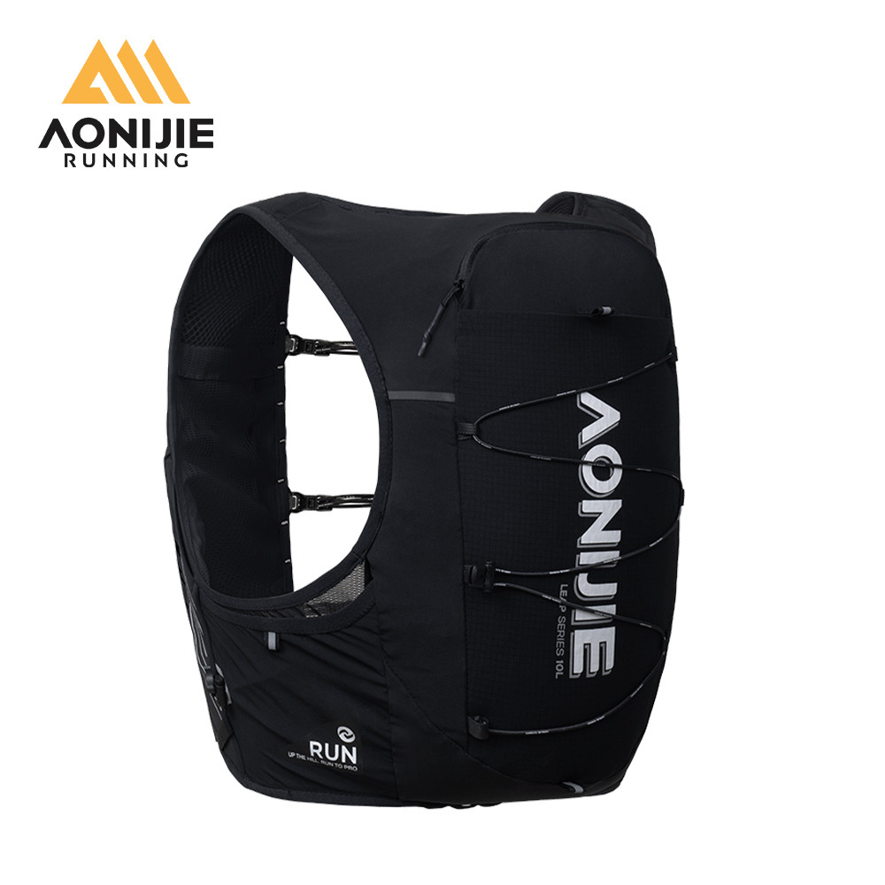 AONIJIE C9116-10L Pacote De Hidratação Preto Completo Mochila Marathoner Running Race Colete Leve Para Homens E Mulheres