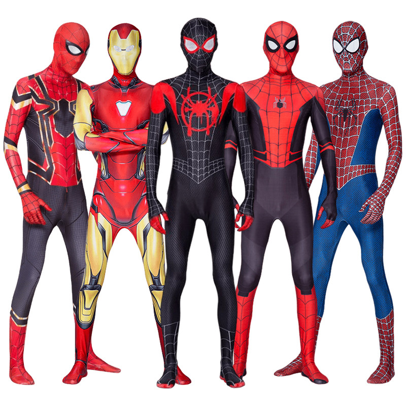 Traje Homem Aranha Pantera Negra Gwen Cosplay Zentai Fato De Salto Halloween Criança Adulta