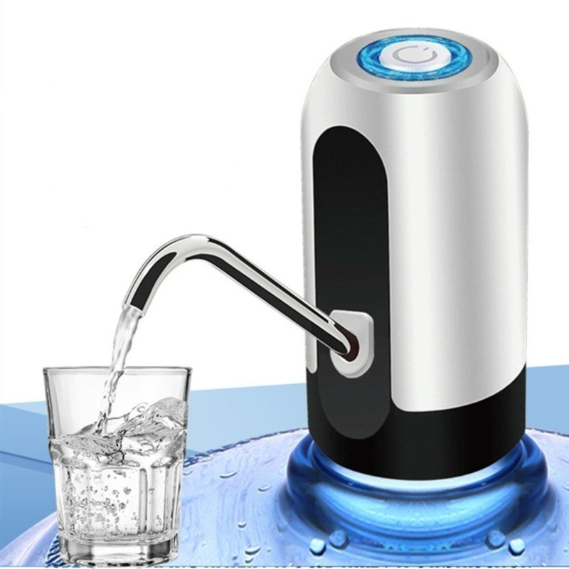 Bomba Elétrica De Galão Universal Com Carregamento USB Para Galão Garrafão De Água Branca e Preto