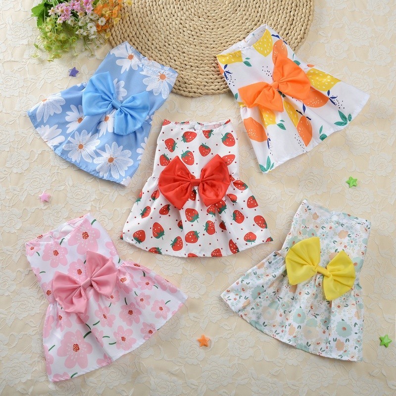 Vestido Floral De Princesa Para Cachorro Pequeno 2024 Estilo Primavera De Pelúcia Novo Animal De Estimação Saia Fofa Verão Slim