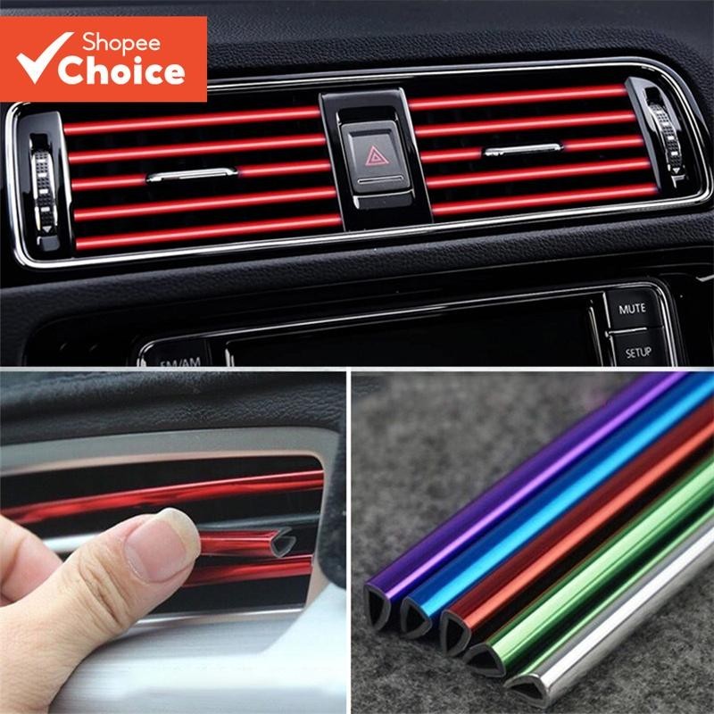 Saída De Ar Do Carro Tira Decorativa Porta Borda Canto Protetor AC Ventilação Modificação Console Central Interior Cor G