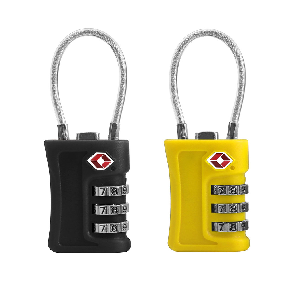 3PCS Cadeado Tsa Cabo Aço Senha Mala Viagem .Aeroporto Mochila
