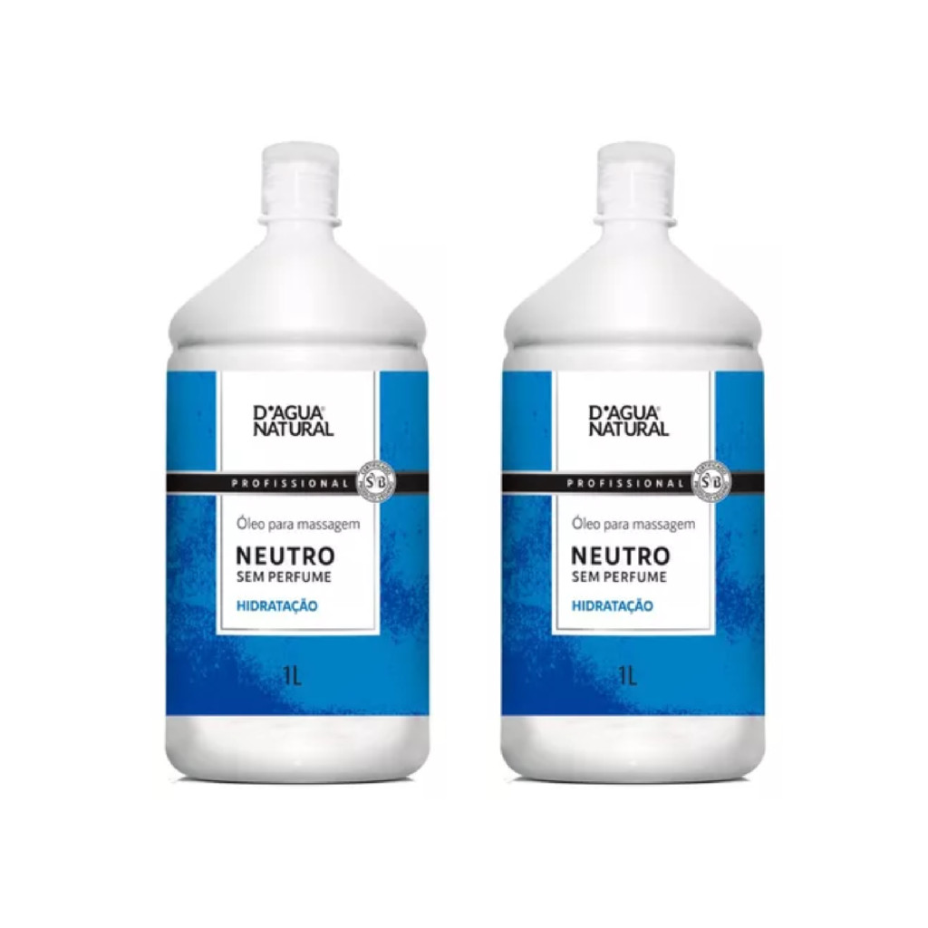 D'Água Natural: Óleo Neutro Para Massagem - Kit de 2L para Profissionais