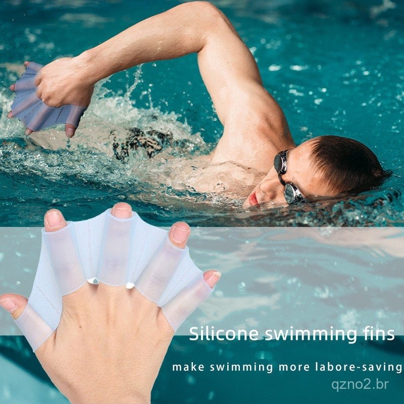 1 Par Unissex Tipo Cinta De Dedo Nadadeiras De Silicone De Muno Luvas Paddle Acessórios Para Esportes Aquáticos